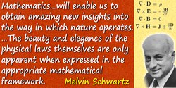 Melvin Schwartz quote: Mathematics is much more than a language for dealing with the physical world