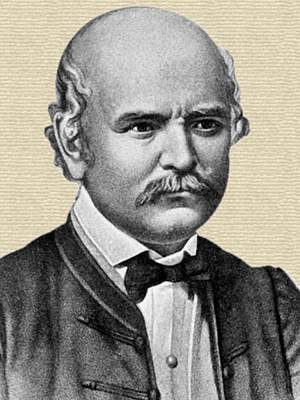 Engraving of Ignaz Semmelweiss, head and shoulders
