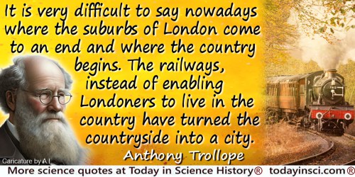 Anthony Trollope quote: It is very difficult to say nowadays where the suburbs of London come to an end